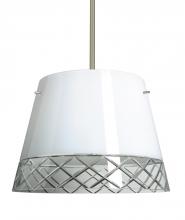 Besa Lighting 1KT-4340WC-SN - Besa Stem Pendant Amelia 15 Satin Nickel White/Hand-Cut 3x100W A19