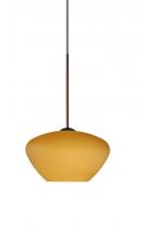  1XP-541080-BR - Besa Pendant Peri Bronze Amber Matte 1x50W Halogen