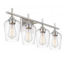 Worldwide Lighting Corp E20004-005 - Bacchus 4-Light Brushed Nickel Finish Vanity Light 6.75“ X 28.75” X 9.75“