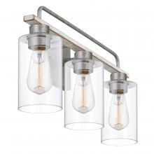 Worldwide Lighting Corp E20006-015 - Nemo 3-Light Galvanized & Antique White Wash Wood Vanity Light 5.75“ X 22” X 9.63“