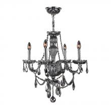 Worldwide Lighting Corp W83095C23-SM - Provence 4-Light Chrome Finish and Smoke Crystal Chandelier 23 in. Dia x 25 in. H Medium