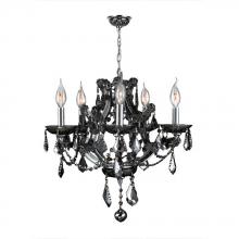 Worldwide Lighting Corp W83116C19-SM - Lyre Collection 5 Light Chrome Finish and Smoke Crystal Chandelier 19&#34; D x 18&#34; H Medium