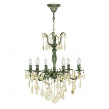 Worldwide Lighting Corp W83328B23-GT - Versailles Collection 6 Light Antique Bronze Finish and Golden Teak Crystal Chandelier 23&#34; D x 2