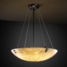 Justice Design Group CLD-9667-25-MBLK-F1-LED-6000 - 48&#34; Pendant Bowl w/ Pair Cylindrical Finials