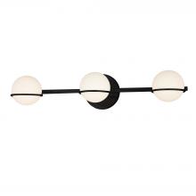 Justice Design Group FSN-4163-OPAL-MBLK - Centric 3-Light Bath Bar