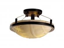 Justice Design Group PNA-9680-35-BANL-DBRZ-LED2-2000 - 14&#34; LED Semi-Flush Bowl w/ Ring