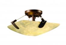 Justice Design Group FSN-9610-25-DROP-DBRZ-LED-2000 - 14&#34; Semi-Flush Bowl w/ U-Clips