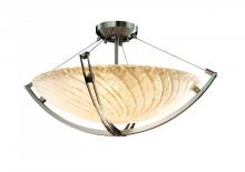 Justice Design Group GLA-9722-35-WHTW-NCKL - 24&#34; Pendant Bowl w/ Crossbar