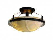 Justice Design Group PNA-9680-35-BANL-DBRZ-LED-2000 - 14&#34; Round Semi-Flush Bowl w/ Ring