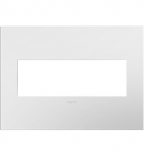 Legrand AWP3GWHW4 - Adorne® Gloss White-on-White Three-Gang Screwless Wall Plate with Microban®