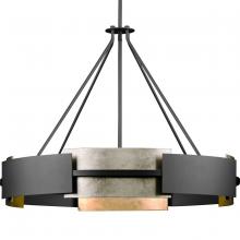 Progress P500331-31M - Lowery Collection Six-Light Matte Black/Aged Silver Leaf Industrial Luxe Pendant