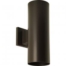 Progress P560291-020-30 - 5&#34; LED Outdoor Up/Down Modern Antique Bronze Wall Cylinder with Glass Top Lense