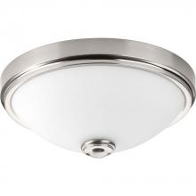 Progress P350007-009-30 - One-Light 15&#34; LED Linen Glass Flush Mount