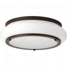  P350082-020-30 - One-Light 15" LED Opal-Linen Flush Mount