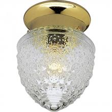 Progress P3750-10 - One-Light Glass Globe 5-1/2&#34; Close-to-Ceiling