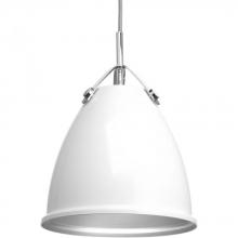  P500051-030 - Tre Collection One-Light White White Metal Shade Coastal Pendant Light