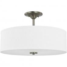  P350167-009 - Inspire Collection Brushed Nickel Three-Light 18" Semi-Flush Mount