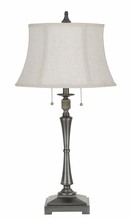 CAL Lighting BO-2443TB-AS - 60W X 2 Madison Metal Table Lamp With Softback Fabric Shade