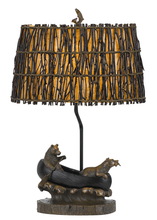 CAL Lighting BO-2732TB - 150W 3 Way Bear in Canoe Resin Table Lamp