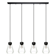 Eglo 202126A - 4x60W Multi Light Linear Penadant w/ Matte Black Finish and Clear Glass