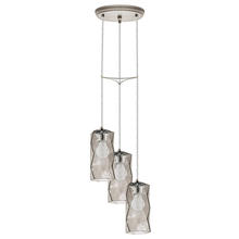 Eglo 202409A - 3x25W Cascade Pendant w/ Satin Nickel Finish & Smoked Glass