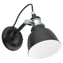 Eglo 202504A - 1x60W Wall Light w/ Matte Black and Chrome Finish