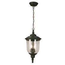 Eglo 202879A - 3x60W Outdoor Pendant w/ Matte Bronze Finish & Clear Seedy Glass