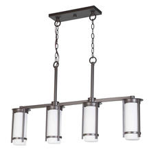 Eglo 203118A - 4x60W Multi Light Linear Pendant w/ Graphite Finish & White Glass