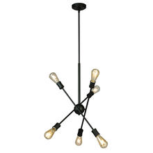 Eglo 203946A - 6x60W Open Bulb Pendant With Black Finish