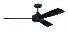 Craftmade INS54FB3 - 54&#34; Inspo Indoor/Outdoor (Damp) in Flat Black w/ Flat Black Blades