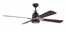 Craftmade BEC52FBBNK4 - 52&#34; Beckett in Flat Black/Brushed Polished Nickel w/ Grey Walnut Blades