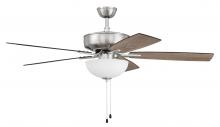 Craftmade P211BNK5-52DWGWN - 52&#34; Pro Plus 211 in Brushed Polished Nickel w/ Drifwood/Grey Walnut Blades