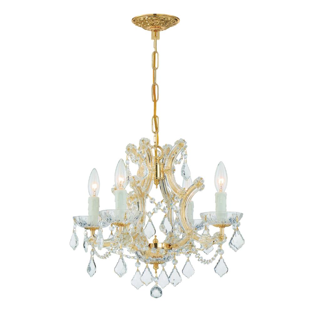 Maria Theresa 4 Light Swarovski Strass Crystal Gold Mini Chandelier