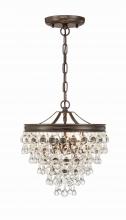  130-VZ - Calypso 3 Light Crystal Teardrop Vibrant Bronze Mini Chandelier