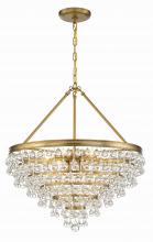 Crystorama 137-VG - Calypso 8 Light Crystal Teardrop Vibrant Gold Chandelier