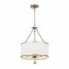  513-SA - Broche 3 Light Antique Silver Mini Chandelier