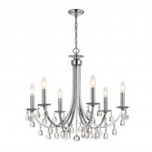 Crystorama 8826-CH-CL-MWP - Bridgehampton 6 Light Hand Cut Crystal Polished Chrome Chandelier