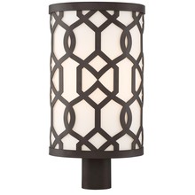 Crystorama JEN-2209-DB - Libby Langdon for Crystorama Jennings 1 Light Dark Bronze Outdoor Lantern Post