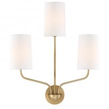 Crystorama LEI-203-AG - Leigh 3 Light Aged Brass Wall Mount