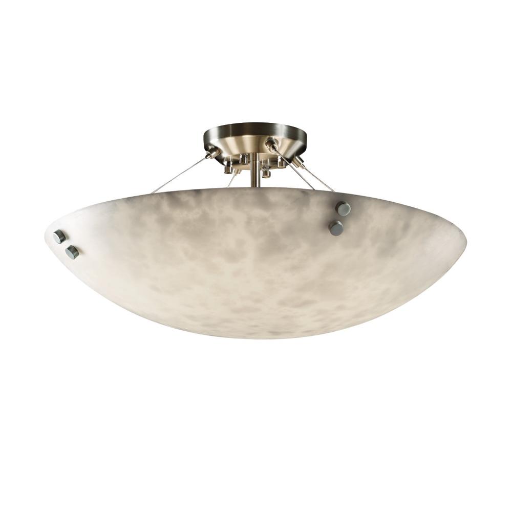 24" LED Semi-Flush Bowl w/ Large Square w/ Point Finials