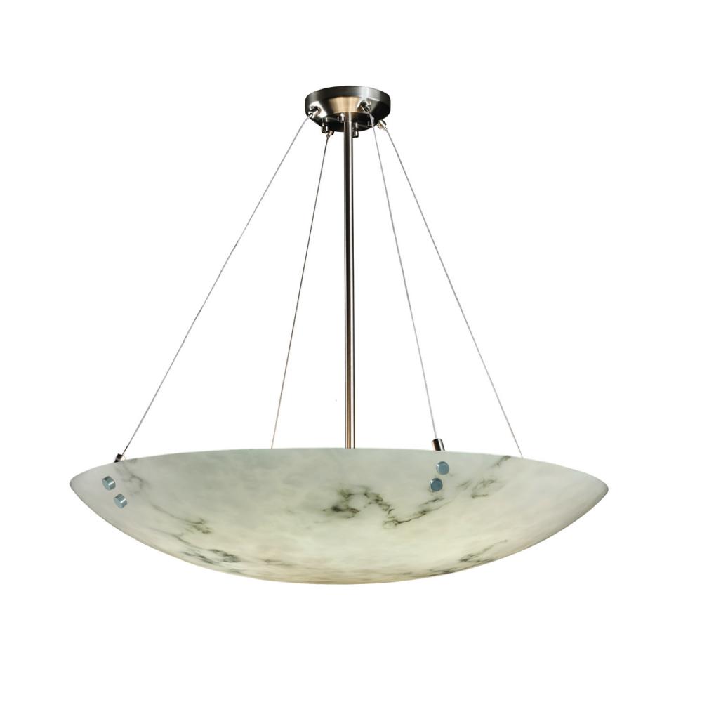 48" LED Pendant Bowl w/ PAIR SQUARE W/ POINTS FINIALS