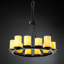 Justice Design Group CNDL-8763-14-CREM-NCKL - Dakota 12-Light Ring Chandelier (Tall)