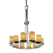 Justice Design Group CNDL-8763-14-AMBR-NCKL - Dakota 12-Light Ring Chandelier (Tall)