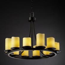 Justice Design Group CNDL-8768-14-AMBR-NCKL - Dakota 12-Light Ring Chandelier (Short)