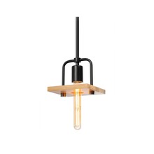 Justice Design Group ECO-8466-WOOD-MBLK - Loft 1-Light Mini-Pendant