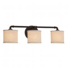 Justice Design Group FAB-8463-30-CREM-DBRZ - Bronx 3-Light Bath Bar