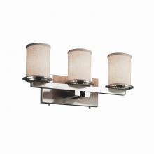 Justice Design Group FAB-8773-10-WHTE-NCKL - Dakota 3-Light Bath Bar