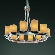 Justice Design Group CNDL-8763-14-AMBR-NCKL-LED12-8400 - Dakota 12-Light Ring LED Chandelier (Tall)