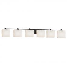 Justice Design Group FSN-8446-55-OPAL-MBLK - Era 6-Light Bath Bar