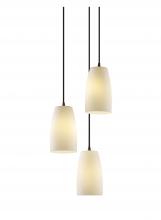 Justice Design Group FSN-8864-28-OPAL-DBRZ-LED3-2100 - Small 3-Light LED Cluster Pendant